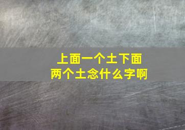 上面一个土下面两个土念什么字啊