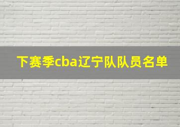 下赛季cba辽宁队队员名单