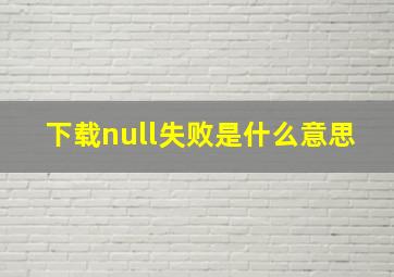 下载null失败是什么意思