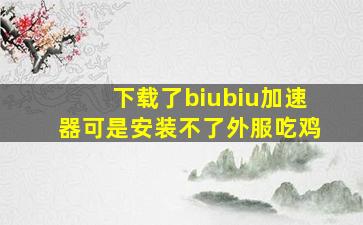 下载了biubiu加速器可是安装不了外服吃鸡