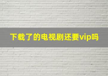 下载了的电视剧还要vip吗