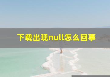 下载出现null怎么回事