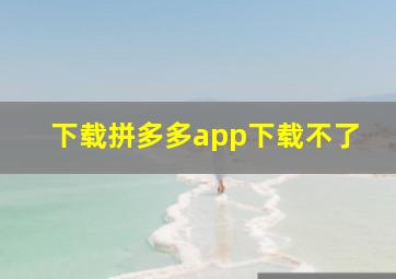 下载拼多多app下载不了