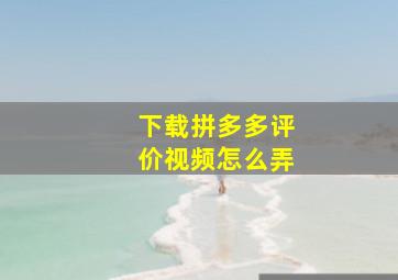 下载拼多多评价视频怎么弄