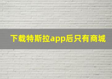 下载特斯拉app后只有商城