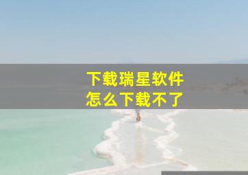 下载瑞星软件怎么下载不了