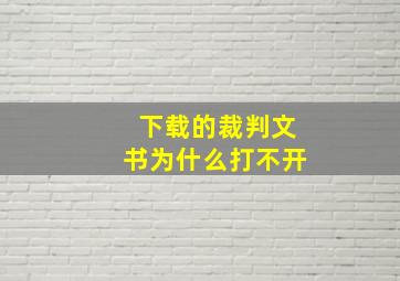 下载的裁判文书为什么打不开