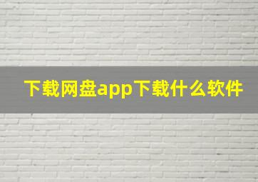 下载网盘app下载什么软件