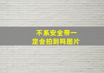 不系安全带一定会拍到吗图片