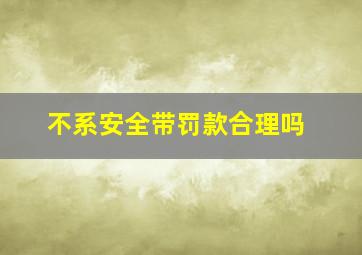 不系安全带罚款合理吗