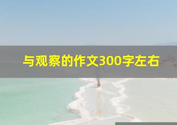 与观察的作文300字左右