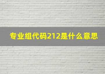 专业组代码212是什么意思