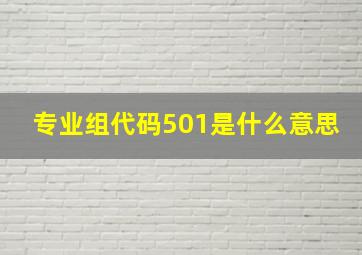 专业组代码501是什么意思