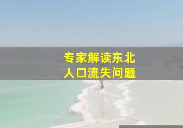 专家解读东北人口流失问题