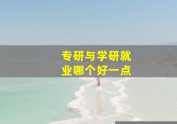 专研与学研就业哪个好一点