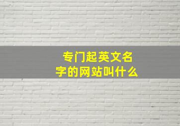 专门起英文名字的网站叫什么