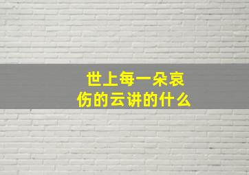 世上每一朵哀伤的云讲的什么