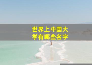 世界上中国大学有哪些名字