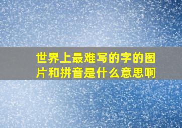 世界上最难写的字的图片和拼音是什么意思啊