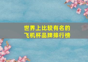 世界上比较有名的飞机杯品牌排行榜