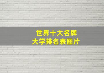 世界十大名牌大学排名表图片