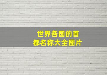 世界各国的首都名称大全图片