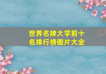 世界名牌大学前十名排行榜图片大全