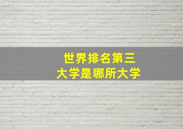 世界排名第三大学是哪所大学