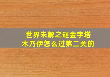 世界未解之谜金字塔木乃伊怎么过第二关的