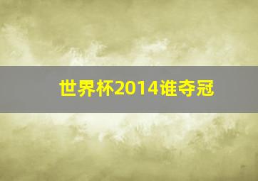 世界杯2014谁夺冠