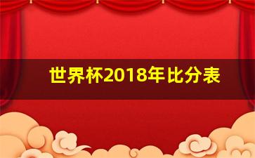 世界杯2018年比分表