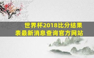 世界杯2018比分结果表最新消息查询官方网站