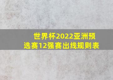 世界杯2022亚洲预选赛12强赛出线规则表