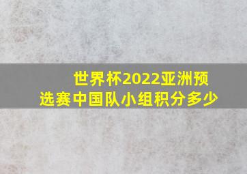 世界杯2022亚洲预选赛中国队小组积分多少