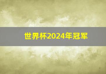 世界杯2024年冠军