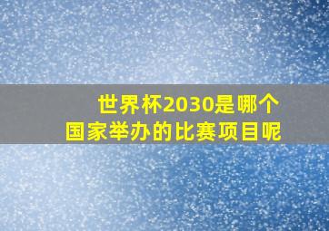 世界杯2030是哪个国家举办的比赛项目呢