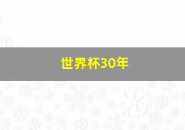 世界杯30年