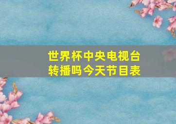 世界杯中央电视台转播吗今天节目表