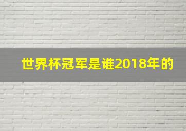 世界杯冠军是谁2018年的