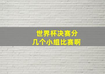 世界杯决赛分几个小组比赛啊