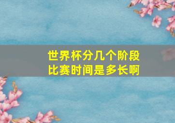 世界杯分几个阶段比赛时间是多长啊