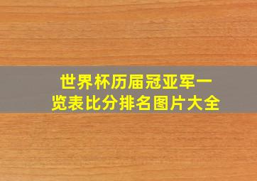 世界杯历届冠亚军一览表比分排名图片大全