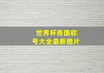 世界杯各国称号大全最新图片