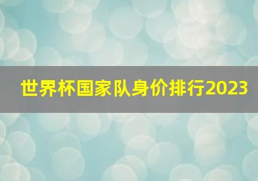 世界杯国家队身价排行2023