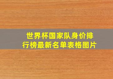 世界杯国家队身价排行榜最新名单表格图片