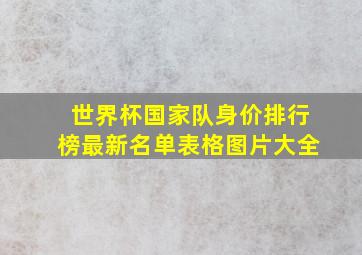 世界杯国家队身价排行榜最新名单表格图片大全