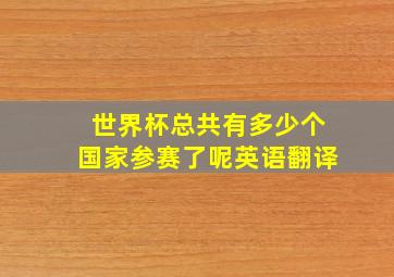 世界杯总共有多少个国家参赛了呢英语翻译