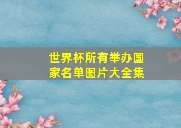 世界杯所有举办国家名单图片大全集