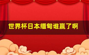 世界杯日本缅甸谁赢了啊