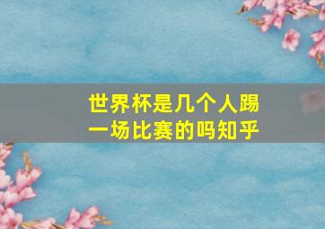 世界杯是几个人踢一场比赛的吗知乎